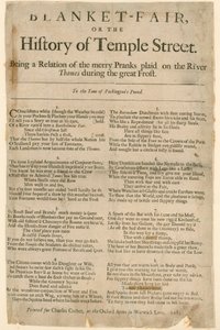 Cobertor justo. Poema sobre a Feira da Geada de 1684 de English School