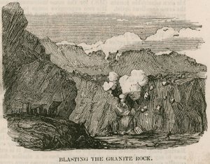 Explodindo a rocha de granito, Rubislaw, Aberdeen de English School