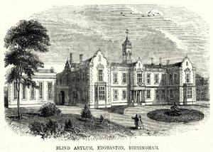 Blind Asylum, Edgbaston, Birmingham (gravura) de English School