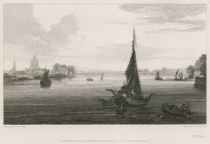 Barcos no rio Tamisa em Battersea de English School