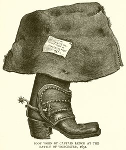 Bota usada pelo capitão Lench na batalha de Worcester, 1651