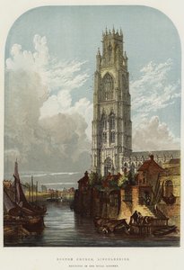 Igreja de Boston, Lincolnshire (chromolitho) de English School