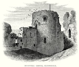 Castelo de Bothwell, Clydesdale (gravura) de English School