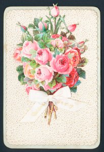 Buquê de rosas cor de rosa, cartão de Natal de English School