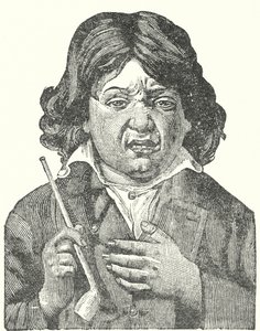 Junge leidet unter den Nachwirkungen von Tabak (Gravur)