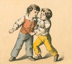 Meninos brigando de English School