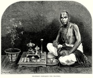 Brahman preparado para as orações (gravura) de English School