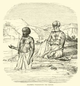 Brahmins adorando o Ganges de English School