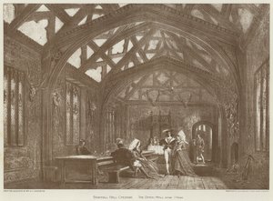 Bramhall Hall, Cheshire, The Dining Hall (litho) de English School