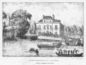 Brandenburgh House, Londres (gravura) de English School
