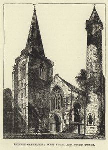 Catedral de Brechin, frente oeste e torre redonda de English School