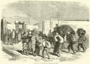 Trazendo vegetais dos subúrbios, outubro de 1870 de English School