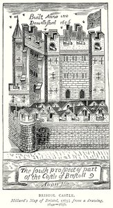 Castelo de Bristol (gravura) de English School