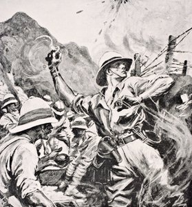 Tenente britânico WT Forshaw VC, de &39;The War Illustrated Album deLuxe&39;, publicado em Londres, 1916 de English School