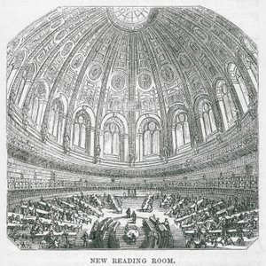 Museu Britânico: Nova sala de leitura (gravura) de English School