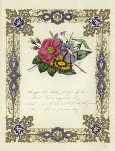 Cartão de dia dos namorados britânico com uma imagem de flores de English School
