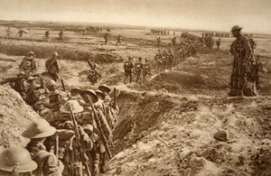 Infantaria britânica avança no avanço sobre Cambrai, 1914-19 de English School