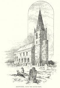 Brixworth, do sudoeste (gravura) de English School