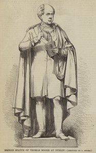 Estátua de Bronze de Thomas Moore em Dublin (gravura) de English School