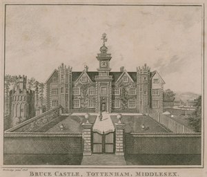 Bruce Castle, Tottenham, Londres; uma visão tirada em 1686 de English School