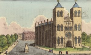 Catedral de Brunswick, Alemanha, último lugar de descanso da Rainha Carolina, esposa distante do Rei Jorge IV (gravura colorida) de English School