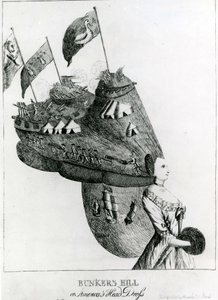 Bunkers Hill, ou Américas Head Dress, 1776 de English School