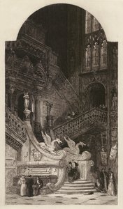 Catedral de Burgos, gravura de C. O. Murray, segundo David Roberts (litografia) de English School