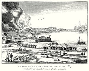 Queima de navios ingleses e em Sheerness de English School