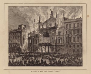 Queima do Teatro do Anel, Viena (gravura) de English School