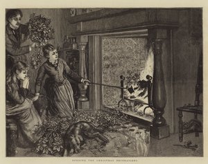 Queimando as Decorações de Natal (gravura) de English School