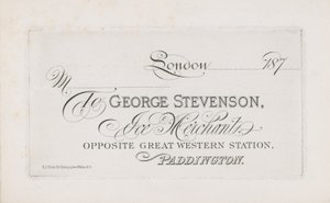 Cartão de visita para George Stevenson de English School