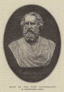 Busto do Poeta Longfellow, na Abadia de Westminster (gravura) de English School