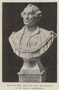 Busto do falecido Sir John Macdonald na Catedral de São Paulo (gravura) de English School