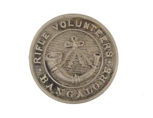 Button, voluntários de rifle de Bangalore, 1880-1920 de English School