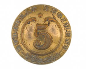 Button, outras patentes, 5º Regimento Europeu de Bengala, 1858-1860 de English School