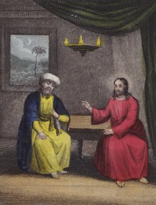 À noite veio um médico erudito... (gravura colorida) de English School