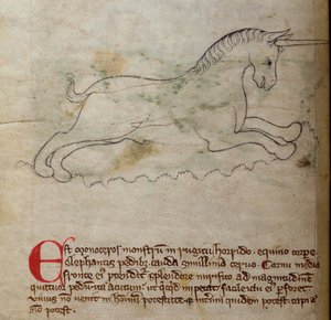 CCA-LitMs - D - 10 fol. 2v Monoceros, do Bestiário de English School