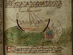 CCA-LitMs - D - 10 fol. 30r Whale, do Bestiário de English School