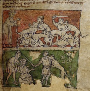 CCA-LitMs - D - 10 fol. 6r Dog, do Bestiário de English School