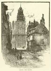 Calais, o Belfry (gravura) de English School