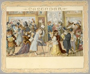 Calendário. Capa com gatos. Surpresas agradáveis para pessoas de todos os tamanhos. [Inverso. Com ilustrações.]Londres: E. Nister, [1892] de English School