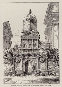 Cambridge: North Side of the Gate of Honour, Caius College (gravura) de English School