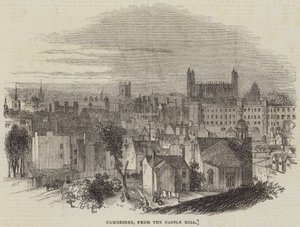Cambridge, de Castle Hill (gravura) de English School