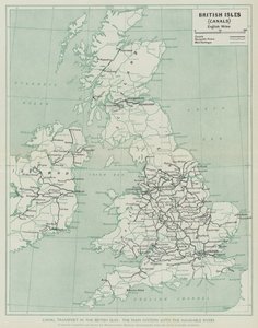 Transporte por canal nas Ilhas Britânicas, Os principais sistemas com os rios navegáveis (litho) de English School