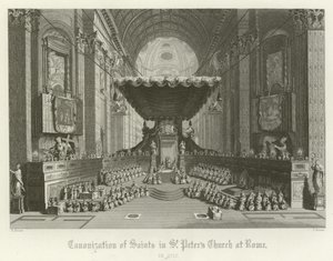 Canonização dos santos na Igreja de São Pedro, Roma, 1712 de English School