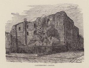 Canterbury: Castelo de Canterbury (Litho) de English School