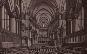 Canterbury: O Coro, Catedral de Canterbury (Litho) de English School