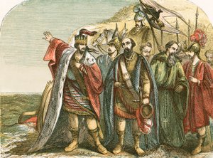Canute reprovando seus cortesãos de English School