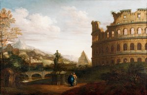 Vista de Capriccio do Fórum Romano, c.1760