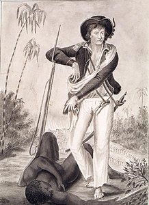 Capitão John Gabriel Stedman (1744-97), c.1800 (lápis e lavagem em papel) (foto a p/b) de English School